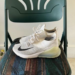 White and black Nike airmax270 flyknit